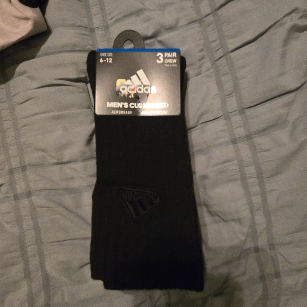 Adidas Men's Black Crew Socks - 3 Pack